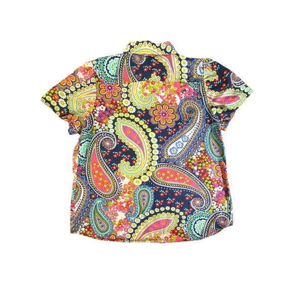 Pappagallo Button Up Shirt Women’s Large Colorful Floral Paisley Print - Picture 3 of 8